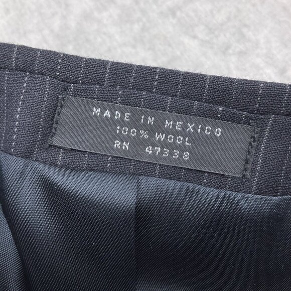 Jones New York Suit Men 44R 39W x 28L Blue Pinstripe Elements Wool Classic Caree - Picture 10 of 16
